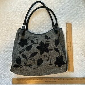 Vintage Talbots Brown Wool Tweed Handbag